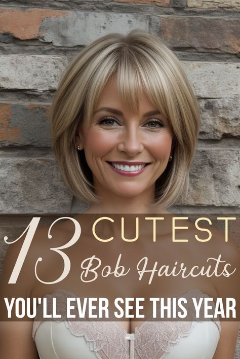 Feeling stuck with the same hairstyle? Ready for a change? It might be time to try one of the trendy short bob haircuts! Shorter lengths offer a fresh, fun way to switch up your look, and they can flatter any face shape and hair type thanks to the diverse styles available. Embrace a shorter cut for a chic, lighter look that adds a touch of excitement to your hairstyle! Hair Styles Bobs Layered For Women, Shaped Bob Hairstyles, Bob Stacked Haircut, Haircuts For Sagging Jowls, Rachel Haircut 2024, Womens Short Haircuts For Thick Hair, Haircut Shorter In Back, Best Bobs For Fine Hair, Short Textured Bob Hairstyles