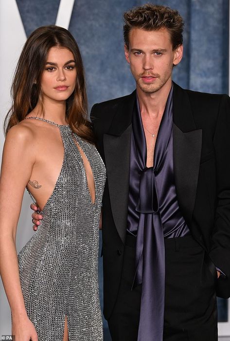 Looking good: Austin Butler and Kaia Gerber dressed to the nines for the star-studded Vani... Georgia May Jagger, Oscars Party, Ashlee Simpson, Brendan Fraser, Behati Prinsloo, Tessa Thompson, Lily Aldridge, Naomi Watts, Oscar Party