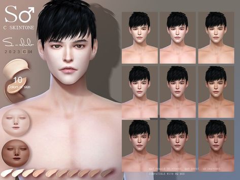 The Sims Resource - (Male) Asian skintone (C0423) Sims 4 Wedding Dress, Sims 4 Male, Sims 4 Cc Eyes, Male Chest, The Sims 4 Skin, Sims 4 Cc Makeup, Sims 4 Body Mods, Sims 4 Cc Skin, Sims Hair