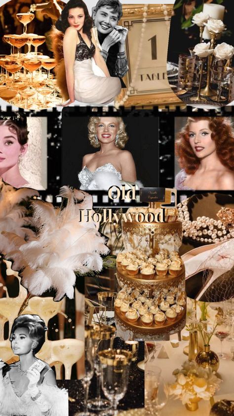 Old Hollywood Bachelorette Party Themes, Hollywood Glam Bachelorette Party, Old Hollywood Decor Party, Old Hollywood Glamour Birthday Party, Old Hollywood Party Decorations, Old Hollywood Theme Party Outfit, Old Money Themed Party, Hollywood Birthday Theme, Old Hollywood Theme Party