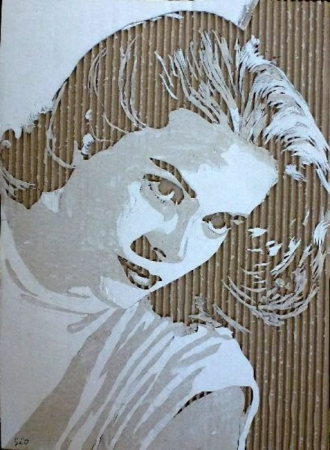 Cardboard Portraits, Cardboard Relief, Cardboard Sculpture, Relief Sculpture, Cardboard Art, Card Board, Cardboard Paper, Paper Cut Art, Corrugated Cardboard