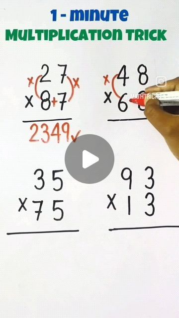 Addition Tricks For Grade 2, How To Do Long Multiplication, Chinese Math Tricks, Multiplication Timed Tests Free, 3 Digit Multiplication Tricks, 2 Digit Multiplication Tricks, Multiplication For 3rd Grade, Learn Multiplication Facts Fast, How To Learn Multiplication Tables Fast