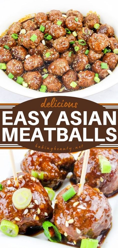 Asian Meatballs, 4th of july party ideas, easy appetizers, party food Asian Food Party, Chinese Appetizers, Asian Meatballs, Asian Appetizers, Appetizer Meatballs, Meatball Recipes Easy, Easy Asian, Meatball Recipe, Asian Snacks