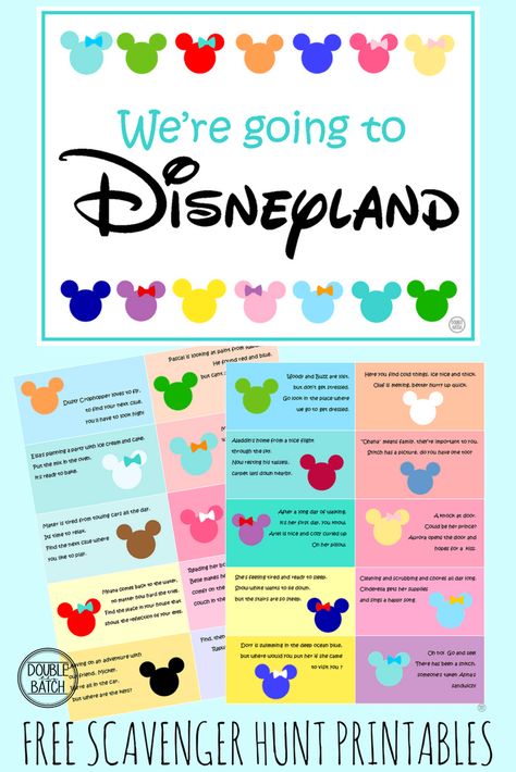 Adorable Disney-inspired scavenger hunt. Disney Vacation Surprise, Disney Trip Reveal, Disney Camp, Scavenger Hunt Riddles, Disney Projects, Disney Trip Surprise, Disney Reveal, Fun Trips, Disney Surprise