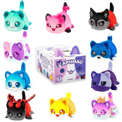 Aphmau, the mega star female gamer and YouTube creator, is known for her love of cats and her collection of adorable MeeMeow plushies! Litter 6 is the latest release from Aphmau’s MeeMeows Mystery Plush collection – a brand new line up of plush toys, perfect for Aphmau and cat lovers. There are 8 different Aphmau & Friends themed MeeMeows to collect, including Aphmau Cat, Aaron Cat, Zane Cat, and KC Cat. Each MeeMeow Mystery Plush comes in a blind box for surprise unboxing fun! These cute cat pl Aphmau Toys, Meemeows Aphmau, Aphmau Plush, Daughters Quotes, Aphmau Merch, Aphmau Meemeows, Female Gamer, Pony Videos, Bunny Outfits