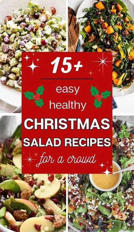 Christmas Salad Recipes for a Healthier Holiday! Christmas Salads Recipes, Christmas Salad Ideas, Healthy Christmas Dinner, Salad Recipes Holidays, Christmas Fruit Salad, Cold Side Dishes, Christmas Potluck, Christmas Salad Recipes, Homemade Balsamic Vinaigrette