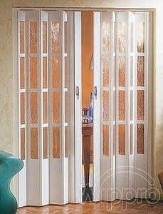 glass pane folding doors Folding Door Design, Accordion Folding Doors, Room Deviders, Sliding Door Room Dividers, Door Design Ideas, Bedroom Closet Doors, Partition Door, Folding Glass Doors, Sliding Folding Doors