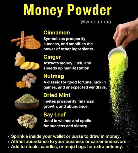 Black Pepper Spells, Kitchen Witch Money Spell, Money Protection Spell, Money Remedies, Money Powder, Money Herbs, Money Oil Recipe, High Magick, Money Spells Magic