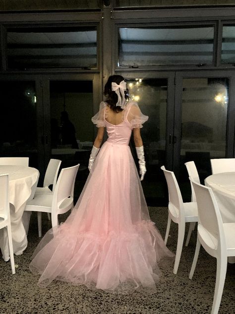 pink selkie dress Sweet 16 Dresses Not Puffy, Coquette Sweet 16 Dresses, Sweet Sixteen Pink Dress, Coquette Ball Gown, Coquette Quinceañera Theme, Pink Debut Dress, Pink Prom Dress Aesthetic, Debut Dresses Filipino, Big Prom Dress