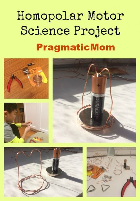 AWESOME! Homopolar Motor Science project @pragmaticmom #STEM #scienceexperiement #homeschool Science Fair Projects For Elementary, Energy Science Projects, Homopolar Motor, Energy Science, Writing Prompts For Kids, Homeschool Elementary, Kid Experiments, 5th Grade Science, Fair Projects