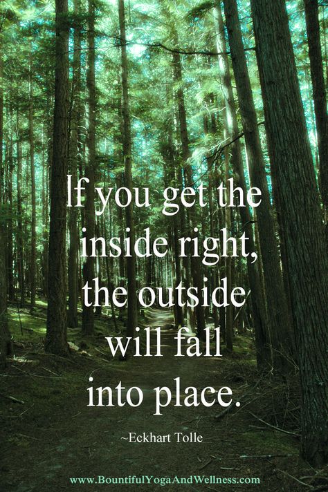 If you get the inside right, the outside will fall into place.  ~ Eckhart Tolle If You Get The Inside Right The Outside, Uplifting Quotes Positive, Eckhart Tolle Quotes, Place Quotes, Hormonal Balance, Souls Journey, Inner Guidance, Quotes About Everything, Positive Inspiration