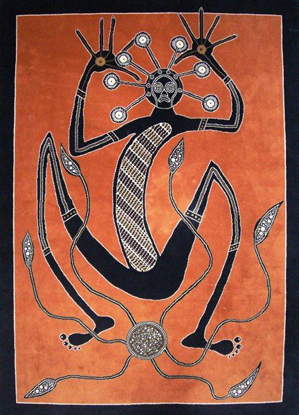 Mimi spirit. Mimi are the spirits of Australia’s lands, skies, rivers and surrounding seas. These spirits are said to have taught the Aboriginal people all that they know about hunting, fishing, fire making, crafting and spiritual practices, and would come out at sunset to restore the lands, dance and converse with the Aboriginal people, depending on what type of Mimi they were, they may come out of rivers, shadows of trees, the sky, shadows/crevasses of the rocks and out of cave paintings. Aboriginal Dreamtime, Australian Aboriginals, Aboriginal Australia, Indigenous Australian Art, Aboriginal Painting, Aboriginal Culture, Aboriginal Artwork, Art Premier, Cave Paintings