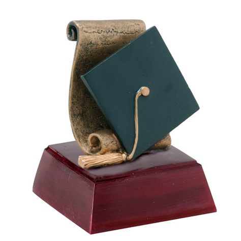 Recognize graduates with a hand-painted graduation cap and diploma trophy. Apple Trophies are a great way to recognize teachers and staff for their dedication and hard work throughout the school year.  #schooltrophy #graduationtrophy #graduation #schoolawards Graduation Cap And Diploma, Cap And Diploma, Trophy Engraving, School Awards, Glass Awards, Acrylic Awards, Kids Graduation, Engraved Plates, Trophy Design