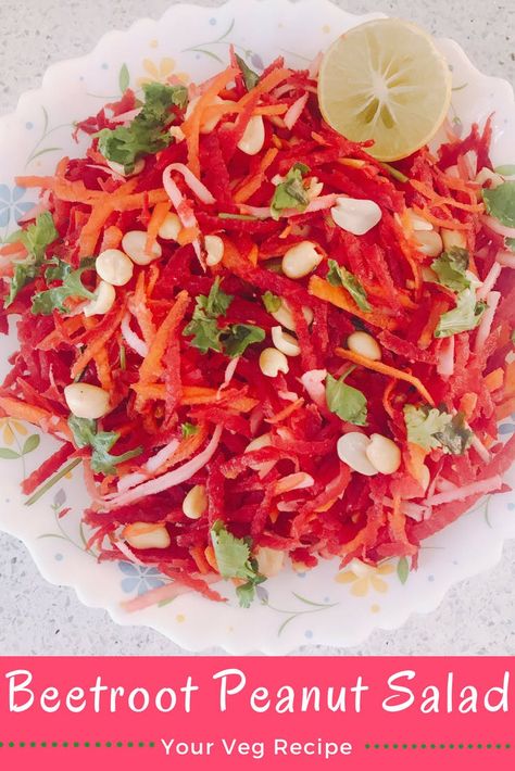 Beetroot Peanut Salad - Your Veg Recipe Peanut Salad Recipes, Fancy Sandwich, Salad Beetroot, Broccoli Salads, Salad Cabbage, Veg Salad Recipes, Diet Salad Recipes, Veg Salad, Salad Recipes Healthy Lunch