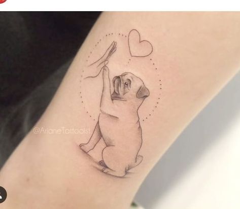 Dogs Tattoo, Pug Tattoo, A Pug, Pug Puppies, Pets Dogs, Dog Tattoo, Dog Tattoos, Pug Dog, Creative Tattoos