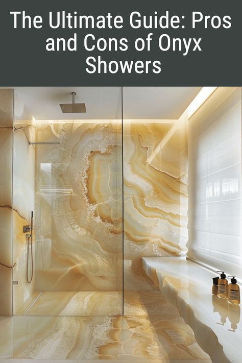 Get ready for a bathroom makeover that's as sassy as it is chic! 🛁✨ Explore our Ultimate Guide to Onyx Showers to uncover the pros and cons, and decide if these unique designs are worth the extra sparkle! 💎💧 Luxury Bathroom Master Baths Modern, Extra Small Bathroom Ideas, Luxury Showers Master Baths, Extra Small Bathroom, Onyx Showers, Onyx Bathroom Ideas, Onyx Tile Bathroom, Onyx Shower, Bathroom Remodel Plans