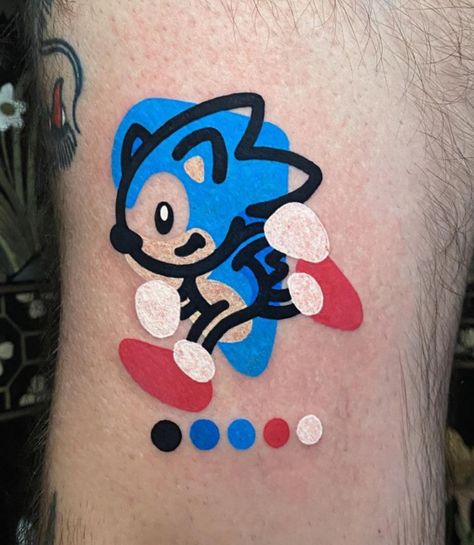 Sonic The Hedgehog Tattoo Ideas, Sonic Tattoo Design, Sonic Tattoo Ideas, Sonic The Hedgehog Tattoo, Sonic Tattoo, Silly Tattoos, Hedgehog Tattoo, Tattoo Kids, Pokemon Tattoos