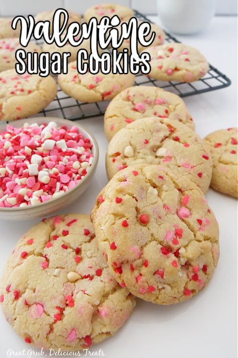 Valentine's Day Sugar Cookies Valentine Day Sugar Cookies, Blueberry Cobbler Recipes, Valentines Day Sugar Cookies, Orange Cream Cheese, Plain Cookies, Valentine Sugar Cookies, Honey Barbecue, Yummy Sugar Cookies, Chewy Sugar Cookies