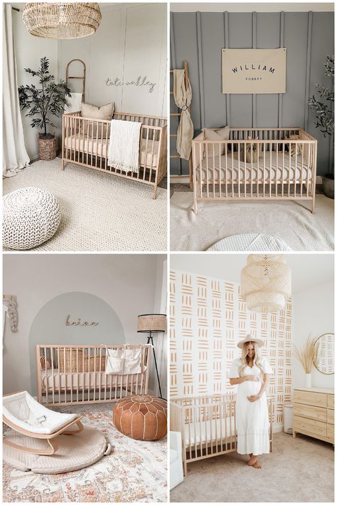 Shiplap Nursery, Nursery Accents, Nursery Accent Wall, Ikea Nursery, Baby Room Neutral, Nursery Room Design, Girl Nursery Room, Nursery Shelves, Baby Room Inspiration