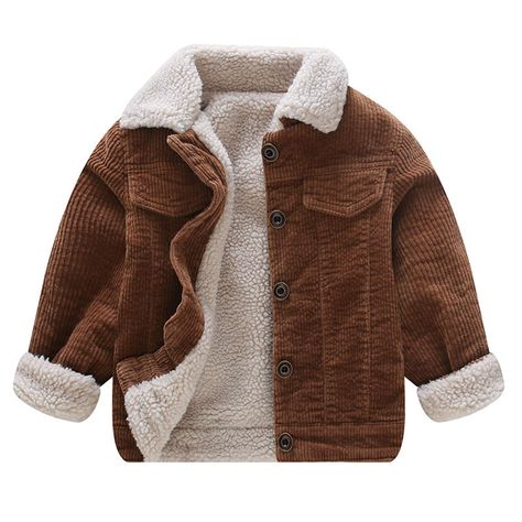 Brown Corduroy Jacket, Winter Baby Clothes, Boy Outerwear, Thick And Fit, Outwear Coat, Boys Fleece, Cute Jackets, Kids Coats