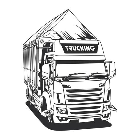 Truck Oleng, Japanese Art Samurai, Vector Line Art, Transport Truck, Cargo Transport, Line Art Illustration, Vector Line, Truck Art, Tig Welding