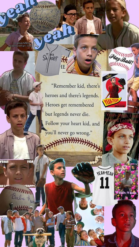 Yeah yeah for sandlot is sooooo fine 😍😍 Kenny Sandlot, Yeah Yeah Sandlot Wallpaper, Yaya Sandlot, Sandlot Wallpaper, Yeah Yeah Sandlot, Sandlot Cast, Squints Sandlot, Benny From Sandlot, The Sandlot Kids