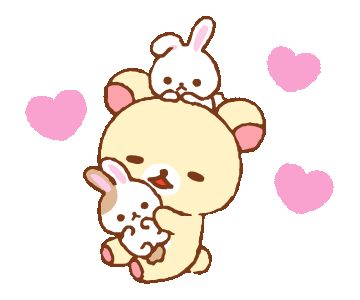 Rilakkuma's Family stickers 2 | Line Sticker Rilakkuma Png Gif, Korilakkuma Gif, Rilakkuma Gif, Cute Png Gif, Bear Animated, Stickers Bear, Cute Rabbits, Bear Gif, Colorful Stickers