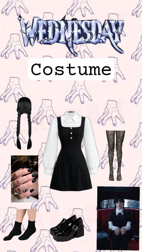 #fyp #wednesday #wednesdayaddams #wednesdayaesthetic #wednesdayaddamsaesthetic #costume #costumeidea #costumeinspo Wednesday Addams Outfit, Wednesday Costume, Wednesday Addams Costume, Wednesday Outfit, Ivy Costume, School Costume, Fantasias Halloween, Wednesday Addams, Halloween Disfraces