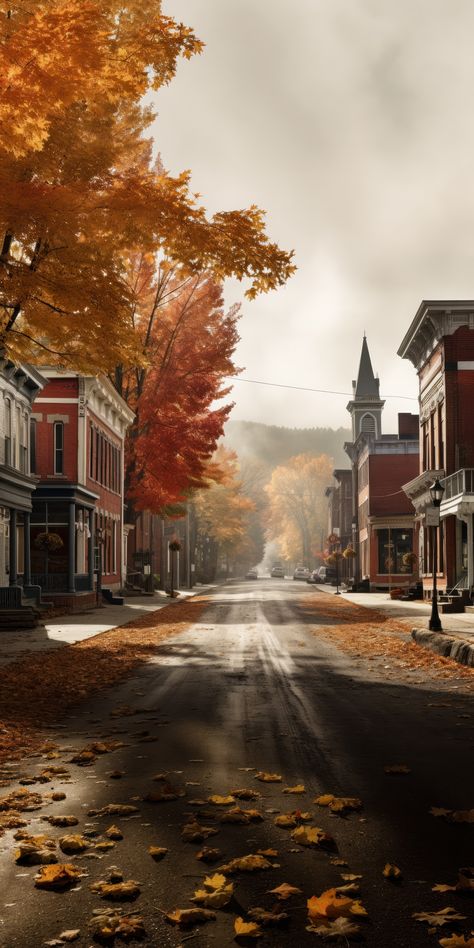 Vermont Autumn, Good Wallpapers, Autumn Hill, American Town, Architecture Photography Buildings, Usa House, Fall Wallpapers, Taken Pictures, Graphic Arts Illustration