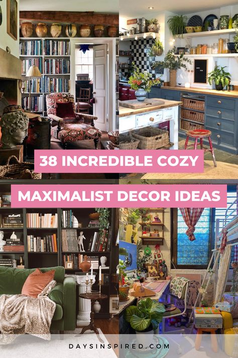 Home Decor Inspiration Maximalist, Maximalist Decor Living Room Boho, Farmhouse Maximalist Decor, English Maximalist Decor, Colorful Whimsical Living Room, Mismatch Home Decor, Large Maximalist Living Room, Maximalist Decor Eclectic Living Room, Living Room Ideas Maximalist