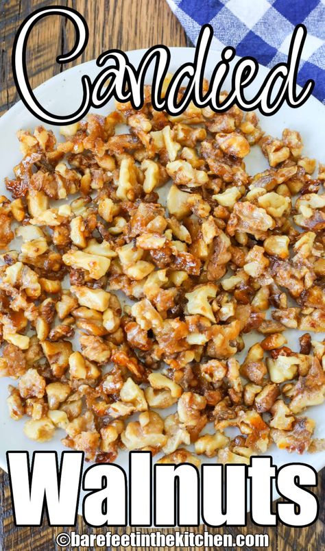 Candied Walnuts Walnuts For Salad, Walnuts Candied, Walnut Recipes Dessert, Healthy Homemade Salad Dressing Recipes, Candied Walnuts For Salad, Candied Walnut Recipe, Homemade Salad Dressing Healthy, Caramelized Walnuts, Apple Walnut Salad