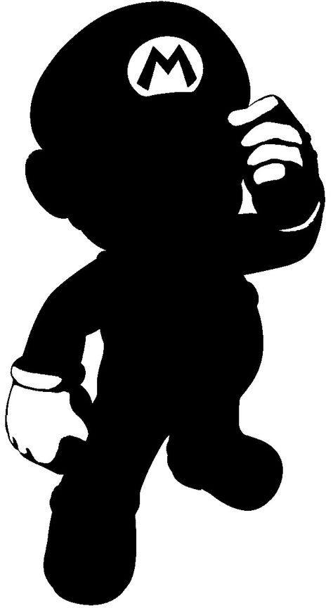 Mario Silhouette, Mario Crafts, Wall Stencils Diy, Go Logo, Lion Drawing, Silhouette Template, Gaming Tattoo, Super Mario Art, Mario Art