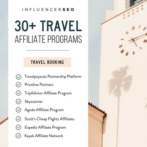 travel affiliate programs Plannet Marketing, Travel Blog Ideas, Travel Blog Post Ideas, Travel Affiliate Programs, Vacation On A Budget, Va Business, Business Kit, Travel Tricks, Business Plan Outline