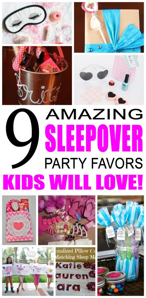 Fun sleepover party favor ideas for kids and teens. Try these diy sleepover and spa party favors for boys and girls. Here are some easy goody bags and treats to say thank you to the friends of that special birthday child. Sleepover Party Favors, Spa Party Favors, Teen Sleepover, Party Sleepover, Party Favor Ideas, Diy Crafts For Teen Girls, Sleepover Birthday Parties, Boy Party Favors, Diy Crafts For Teens