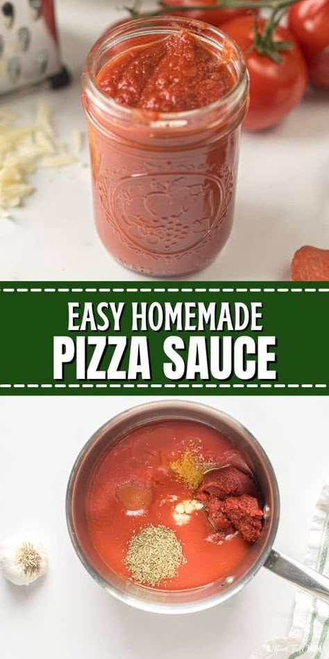 Make the best homemade pizza sauce in just minutes using only a handful of pantry ingredients. It's thick, flavorful, and super easy to make! Easy Pizza Sauce Recipe, Easy Pizza Sauce, Resep Pizza, Sauce Tartare, Pizza Games, Best Homemade Pizza, Pizza Sauce Recipe, Easy Homemade Pizza, Sourdough Pizza