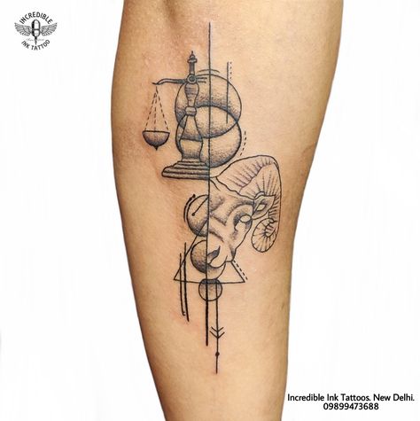 #aries #libra #ariestattoo #libratattoo #geomatricaltattoo contact us for Tattoos 09899473688 Libra And Aries Tattoo Together, Libra Aries Tattoo, Aries And Libra Tattoo Combined, Aries Libra Tattoo, Libra And Aries Tattoo, Aries And Libra Tattoo, Taurus Libra Tattoo, Tattoo For Aries, Geometrical Tattoo