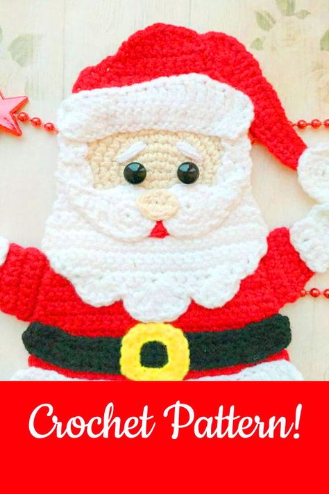 Santa applique Crochet pattern, Amigurumi Santa applique, Santa applique amigurumi pattern, cute applique pattern for christmas cards, christmas crafts, christmas scrapbooking and christmas wall art! crochet Santa applique doll, Amigurumi, Santa applique toy #crochetchristmas #crochetpattern #amigurumi #handmade Santa Bauble, Applique Crochet Patterns, Santa Centerpiece, Santa Crochet, Amigurumi Santa, Crochet Appliqué, Santa Applique, Christmas Amigurumi, Ornament Crochet