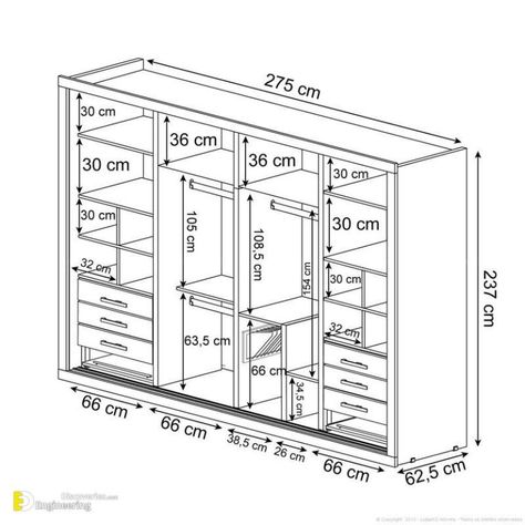 Standard Dimensions Closet Layouts Dimensions | Engineering Discoveries Closet Layout Dimensions, Closet Design Plans, Closet Dimensions, Wardrobe Dimensions, Dressing Design, Small Bathroom Layout, Bathroom Layouts, Bedroom Cupboards, Closet Design Layout