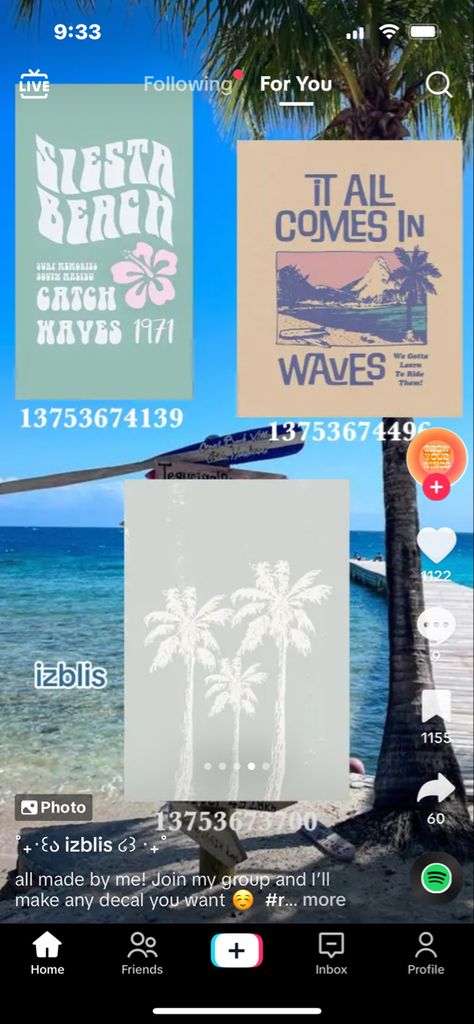 Roblox Beach Picture Codes, Preppy Beach House Bloxburg, Beach Pictures Bloxburg Codes, Bloxburg Beach House Picture Codes, The Summer I Turned Pretty Bloxburg Decals, Beach In Bloxburg, Tsitp Bloxburg Decals, Bloxburg Coastal Town Layout, Roblox Bloxburg Picture Codes Aesthetic