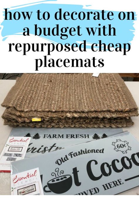 Easy home decor ideas on a budget by reusing dollar store placemats. Check out these cute home decorating ideas using plastic, cloth and wicker placemats for easy cheap home crafts. Vinyl Placemats Diy, Diy Rustic Placemats, Placemat Upcycle Ideas, Dollar Tree Placemats Ideas, Repurpose Placemats, Placemats Ideas Diy, Place Mats Ideas, Table Placemats Ideas, Placemat Crafts