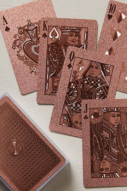 Anthropologie Metallic Playing Cards ($18) | 431 Truly Awesome Fashion Gifts For Everyone on Your List | POPSUGAR Fashion Gold Playing Cards, Rose Gold Aesthetic, Escaping Reality, Gold Everything, Copper Rose Gold, 카드 디자인, Gold Aesthetic, Copper Rose, 背景 シンプル