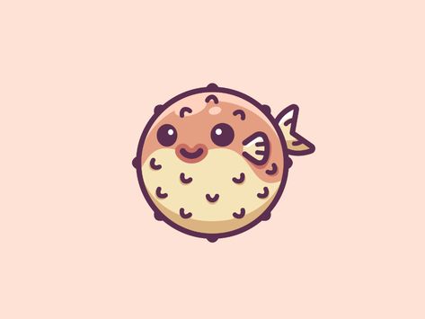 Puffer Fish Cartoon, Puffer Fish Drawing, Puffer Fish Art, Kawaii Fish, Fish Drawing, Cartoon Fish, Desen Anime, Puffer Fish, Fish Illustration