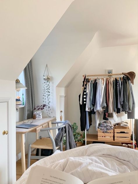 bedroom | decor | scandi Stockholm Room Decor, Light Airy Bedroom, Scandi Interior, Bedroom Looks, Airy Bedroom, Bedroom Cozy, Library Furniture, Redecorate Bedroom, Aesthetic Rooms