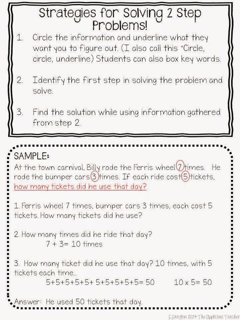 Even though we just got back from Thanksgiving break and Christmas break is literally just around the corner (how can that be?!) we’re still working through content like it’s no one’s business. Who’s got down time in 3rd grade? This week we’ve been working through solving multi-step word problems. Now, any teacher can tell you … Word Problems 3rd Grade, Word Problem Strategies, Math Story Problems, Multi Step Word Problems, Multiplication Word Problems, Division Word Problems, 36 Weeks, Math Centers Middle School, Subtraction Word Problems