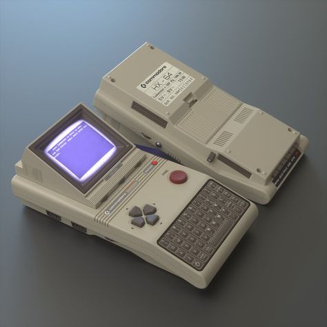 ArtStation - Handheld Retro PC - Commodore HX-64 Cassette Futurism, Retro Technology, Retro Gadgets, Gadgets Technology, Survival Gardening, Urban Survival, Old Computers, City Garden, Home Tech