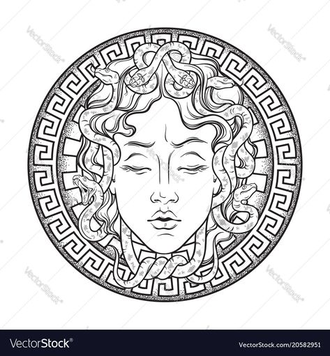 Gorgon Tattoo, Gorgon Medusa, Shield Tattoo, Medusa Gorgon, Medusa Art, Kunst Tattoos, Greek Mythology Tattoos, Mythology Tattoos, Medusa Tattoo