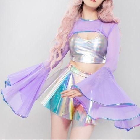 Mesh Shrug, Mode Cyberpunk, Rave Fits, Sleeve Shrug, J Valentine, Fest Outfits, Space Outfit, Idee Cosplay, Rave Outfit