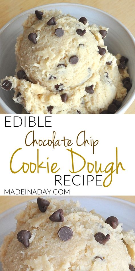 Simple Edible Cookie Dough For One, How To Make Cookie Dough, Edible Cookie Dough For One, Cookie Dough Edible, Chocolate Chip Cookie Dough Recipe, Cookie Dough For One, Cookie Dough Desserts, Edible Chocolate Chip Cookie Dough, Eggless Cookie Dough