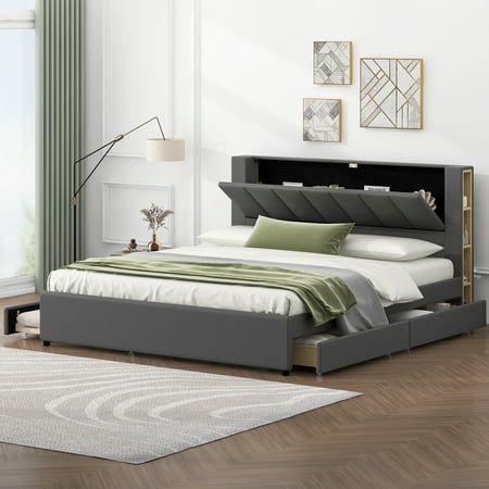 Because all of our products are very huge, in principle, unless the goods are damaged, we do not support the refund return! We hope to gain your understanding! [This product needs to be assembled.] Bed With Storage Headboard, King Size Platform Bed, Cama King Size, Storage Headboard, Bed Platform, King Platform Bed, Platform Bed With Storage, King Size Bed Frame, Bed With Storage