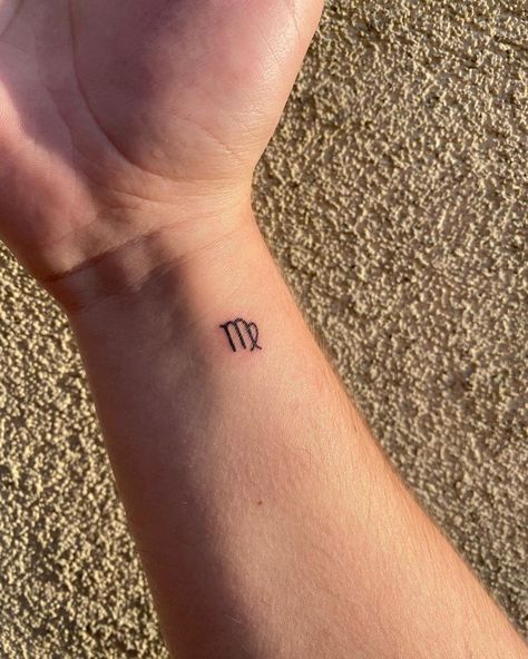 awesome 23 Virgo Tattoos for Zodiac Enthusiasts in 2021 Virgo Minimalist Tattoo Ideas, Tattoos Virgo Zodiac, Virgo Tattoo Wrist, Mini Virgo Tattoo, Virgo Behind Ear Tattoo, Virgo Small Tattoo Ideas, Virgo Wrist Tattoo, Dainty Virgo Tattoos, Virgo Tattoo Aesthetic